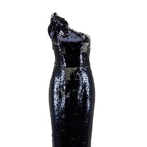 Safiyaa Icenna Glamorous One-Shoulder Sequin Dress